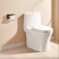 thumbnail image 1 of Dual-Flush One Piece Toilet,1.1/1.60 GPF Water-Saving Elongated Comfort Height Floor Mounted Toilet,Soft Closing Seat,Gloss White, 1 of 7