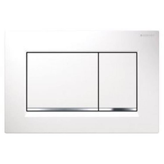 Dual Flush Plate, Sigma - White & Polished Chrome