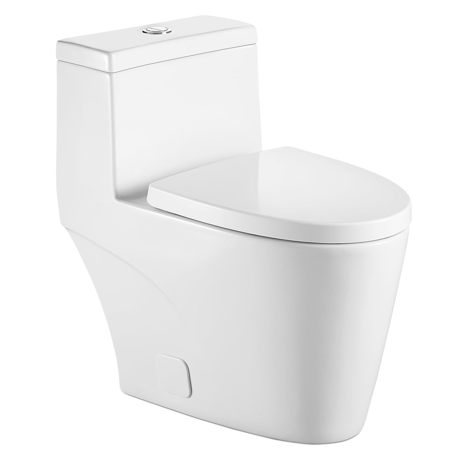 White High Efficiency Dual Flush Elongated One-Piece Toilet