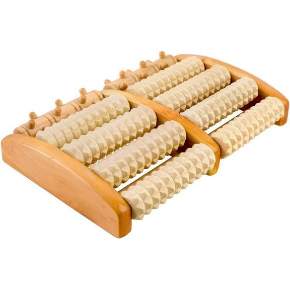 Dual Foot Massager Roller, Wooden Foot Massager for Plantar Fasciitis Pain Relief Heal Spur Deep Tissue Acupressure Foot & Heel Massager