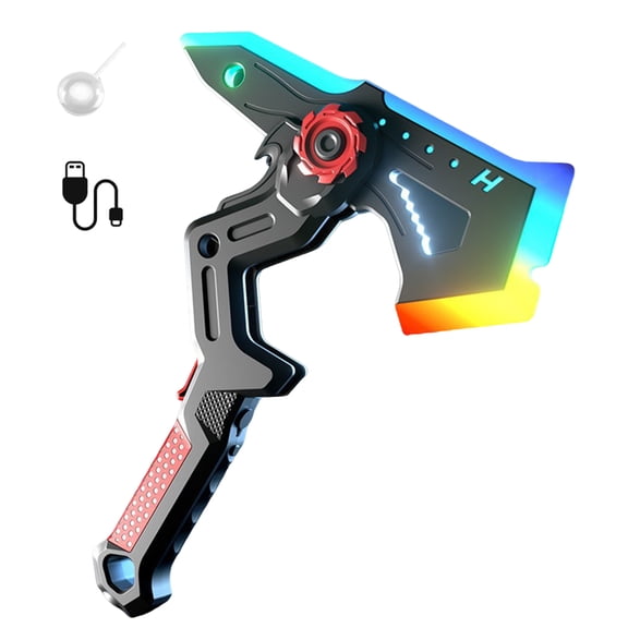Dual Form Catapult Sword Axe Toy, Led Light Up Flash Sword with Glowing Effect, Durable Plastic Handheld Light Toy for Indoor Play, Battery Powered Flashing Blade Ornament