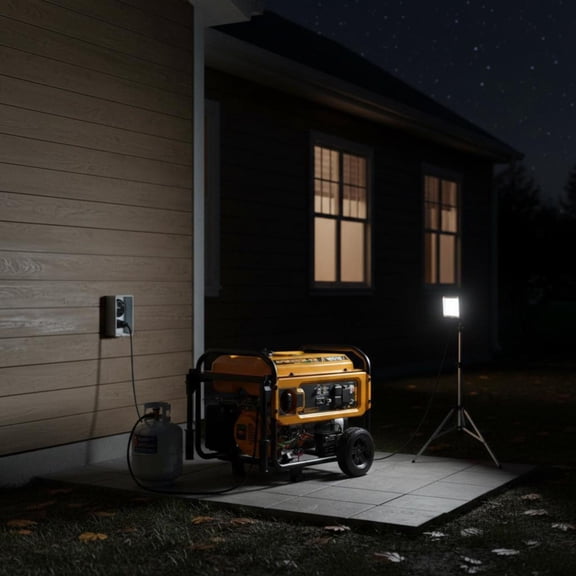 Dual Fuel Portable Generator, Gasoline and Lpg Powered, 4650W Peak, Electric Start, Co Sensor, 20A and 50A Outlets