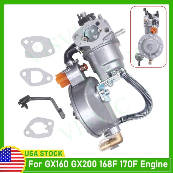 Dual Fuel Propane Kit Carburetor Fits LPG Conversion Generator GX160 GX200 170F