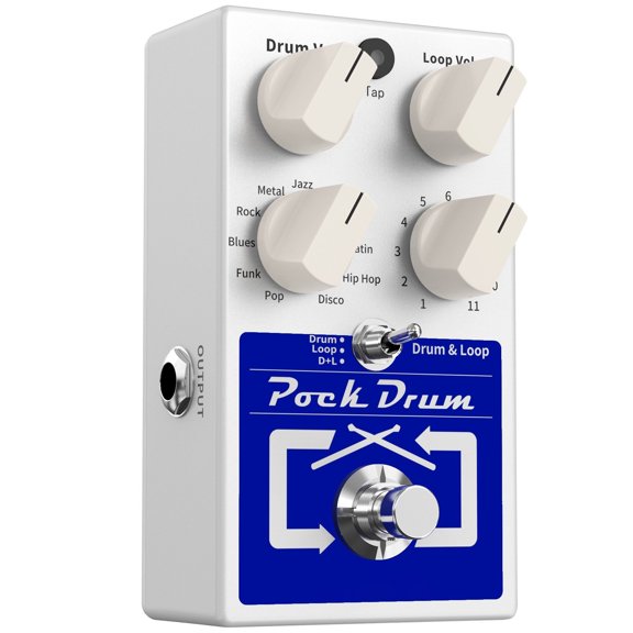 Dual Function Guitar Effects Drum Machine Looper Pedal 3 Work Modes 11 Groove Styles 11 Rhythm Types 16-Bit Sample Sound Database 20-Min Recording Tracks Unlimited Dub Tap Tempo Metal Sturdy