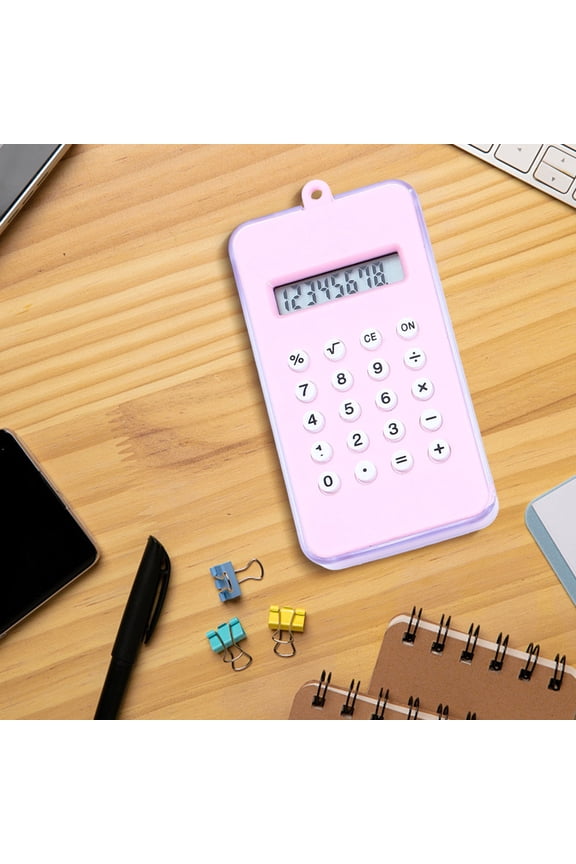 Dual-Function Maze Game Calculator, Mini Portable Pocket Calculator with Built-In Maze Puzzle, Keychain-Ready 8-Digit Display for Everyday & Office Use(Pink)