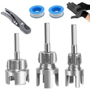 Dual-Function Pipe Thread Cutting Tool   1/2, 3/4 & 1 Internal/External Threading for Water Pipe, Electric Drill Compatible PVC Tube Threader KitRL 1 Set