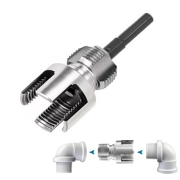 Dual-Function Pipe Threader Kit – Internal & External Threading Tool for 1/2″, 3/4″, 1″ PVC/Plastic Pipes, Carbon Steel, Drill-Powered for Quick Installation & Repair