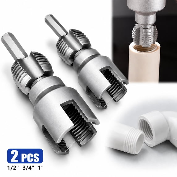 Rongsi Dual-Function Pipe Threading Tool Kit, 1/2" & 3/4" for PVC ...
