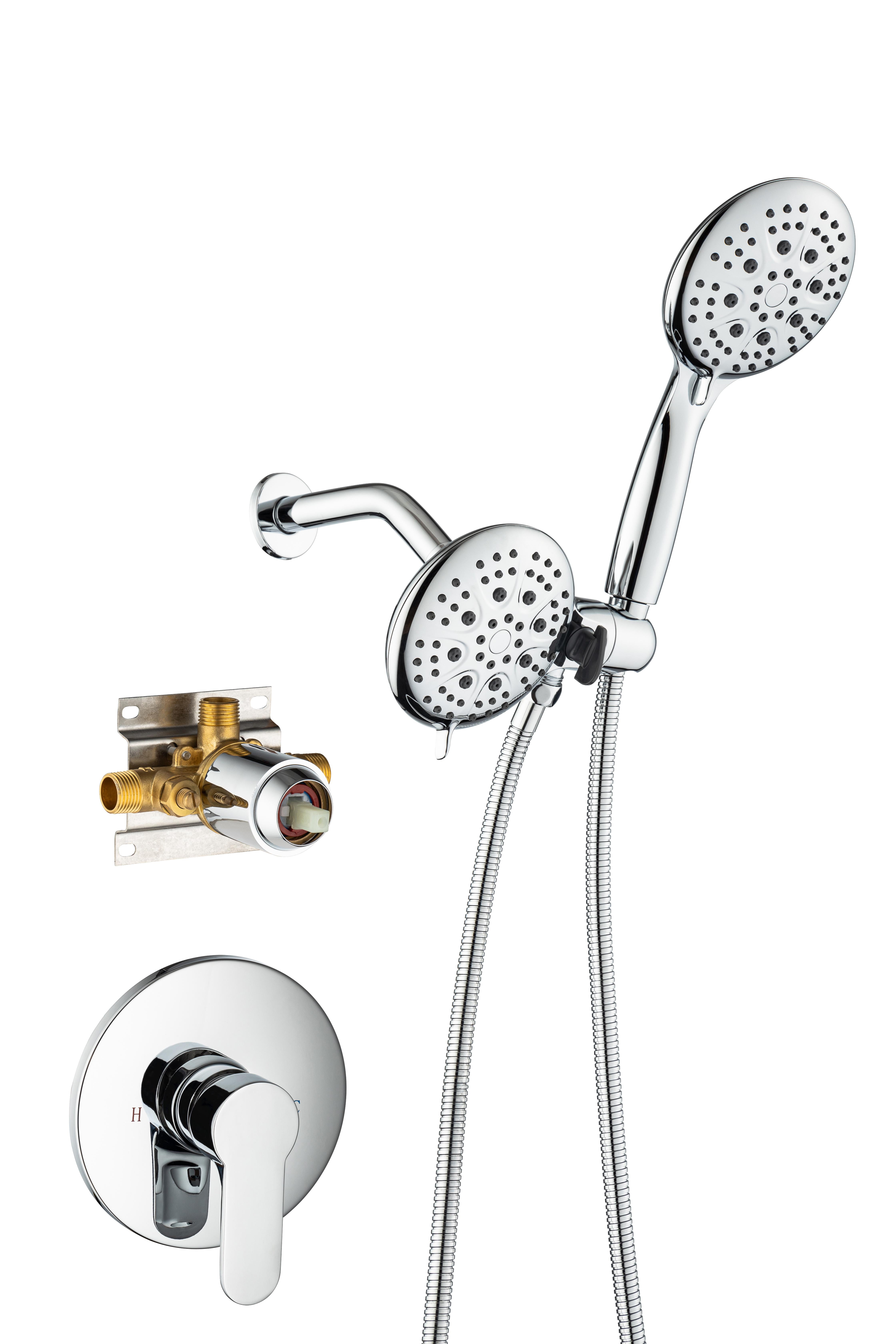 Dual Function Shower System with Handheld Showerhead & Rain Shower