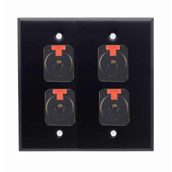 Dual Gang Stainless Steel Wall Plates with Four TRS Female