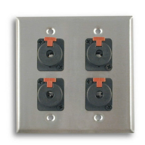 Dual Gang Stainless Steel Wall Plates with Four TRS Female