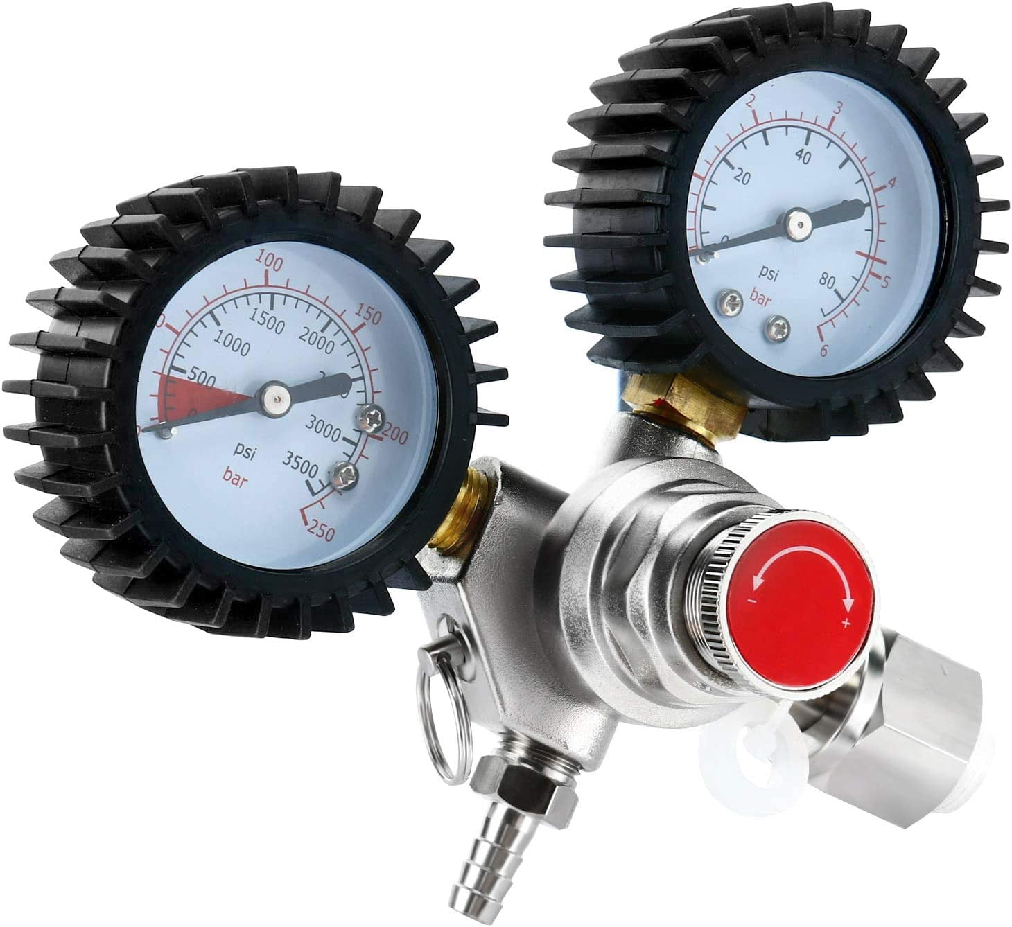Dual Gauge CO2 Regulator, YIHOR CGA-320 Keg Regulator Keg Beer Regulator for Draft Beer Homebrew Beer Brewing Wine Making