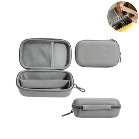 Dual Glasses Storage Case, Hard Shell Eyeglasses Organizer Holder, Portable Shockproof Sunglasses Travel Carrying Bag with Divider, Multi Glasses Protective Case