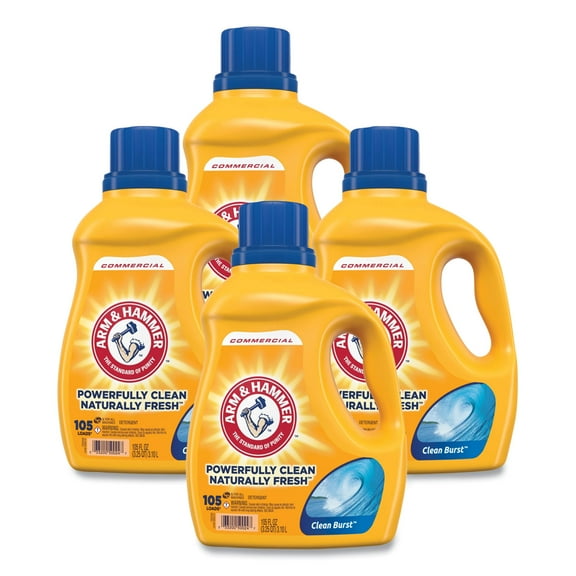 Dual HE Clean-Burst Liquid Laundry Detergent, 105 oz Bottle, 4/Carton | Bundle of 2 Cartons