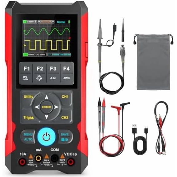 Dual Handheld Oscilloscope,70MHz Bandwidth, 3-in-1 Digital Oscilloscope Multimeter with Signal Generator, 200MSa/s Sampling Rate, 4000mAh with Type-C Charge, 2025 Upgraded