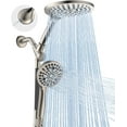 thumbnail image 1 of Dual Handheld Shower Head Combo: 8 Inch Rainfall and High-Pressure System with 10 Spray Modes, Brushed Nickel Finish, Wall Mounted, 1 of 6
