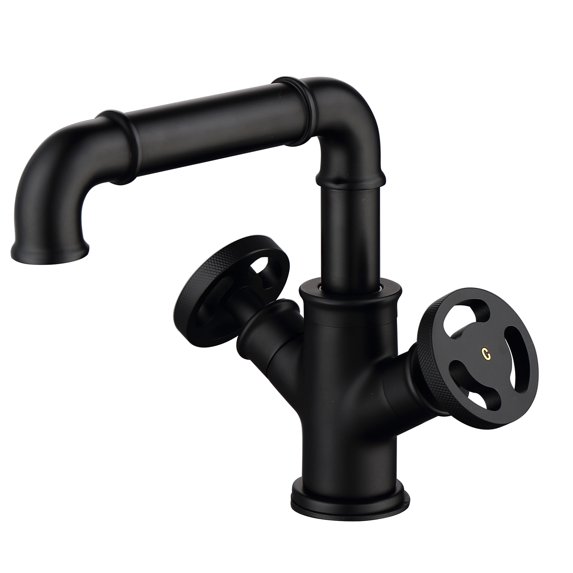 Dual Handle Deck Mounted Bathroom Sink Faucet