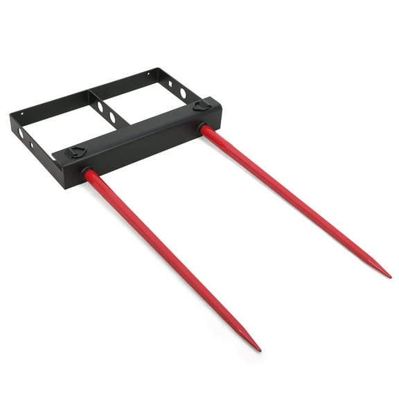 Dual Hay Bale Spear 39" 3000 lbs, Heavy Duty Front Skid Steer Loader Tractor Bucket Attachment with Coated Rust Resistant