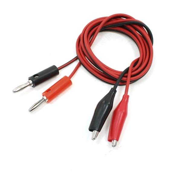 Alligator Clip Test to Banana Connector Line Cable 1M Black Red