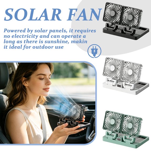 Dual Head Car Fan, White Usb Powered Cooling Fan, Portable Car Fans That Blow Cold Air for Backseat, Air Circulation for Student and Passengers 1 Pack