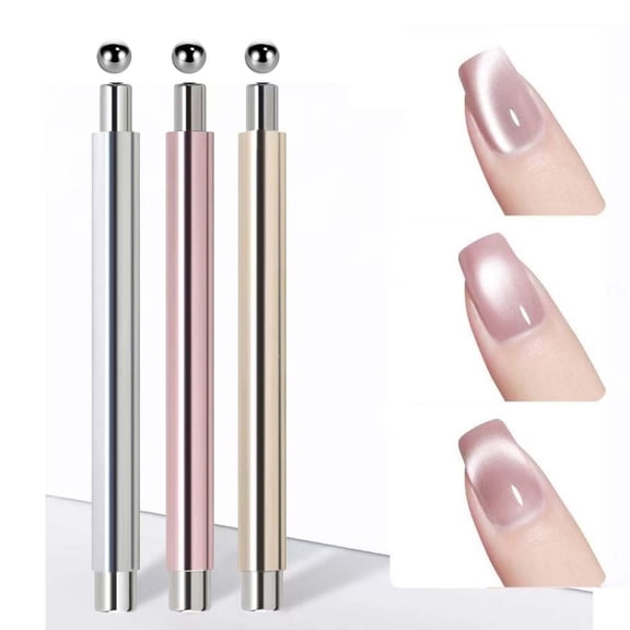 Dual Head Cat Eye Nail Magnet Wand, Strong Magnetic Nail Art Tool for Creating Vivid 3D Cat Eye Effects, Portable Multi-Shape Manicure Magnet for Gel Polish Home & Salon Use