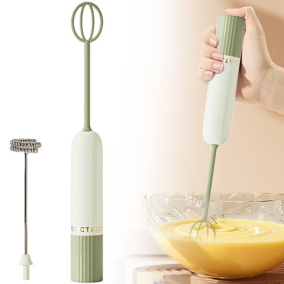 Dual-Head Handheld Mixer – 2-In-1 Milk Frother & Blender For Coffee Tea Eggs And Smoothies Portable Electric Whisk