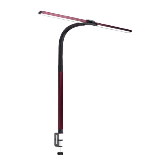 Dual Head LED Desk Lamp Clamp, 30" Flexible Gooseneck, 10 Modes & Brightness