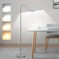 thumbnail image 1 of Dual Head LED Floor Lamp, 18W 2000LM Dimmable Adjustable Gooseneck Reading Lamp, Eye Caring Craft Light for Tattoo, Sewing and Puzzle, Standing Floor Lamp for Living Room, Bedroom, Office, Silver, 1 of 15