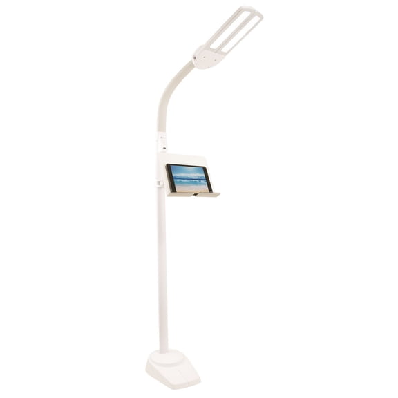 Dual Head LED Floor Lamp with Tablet Stand