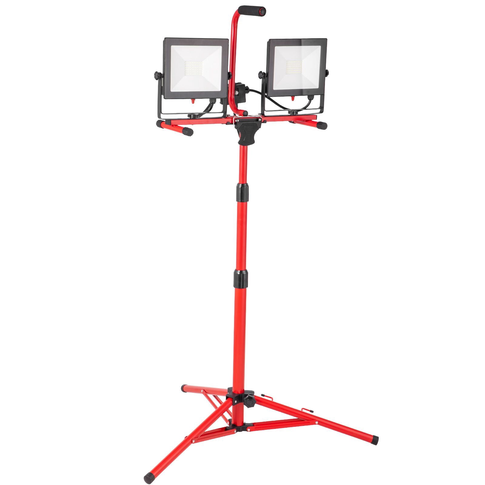 Dual-Head LED Work Light 10000 Lumen, IP65 Waterproof, Adjustable Tripod 27.6-68.1", for Construction Site Garage