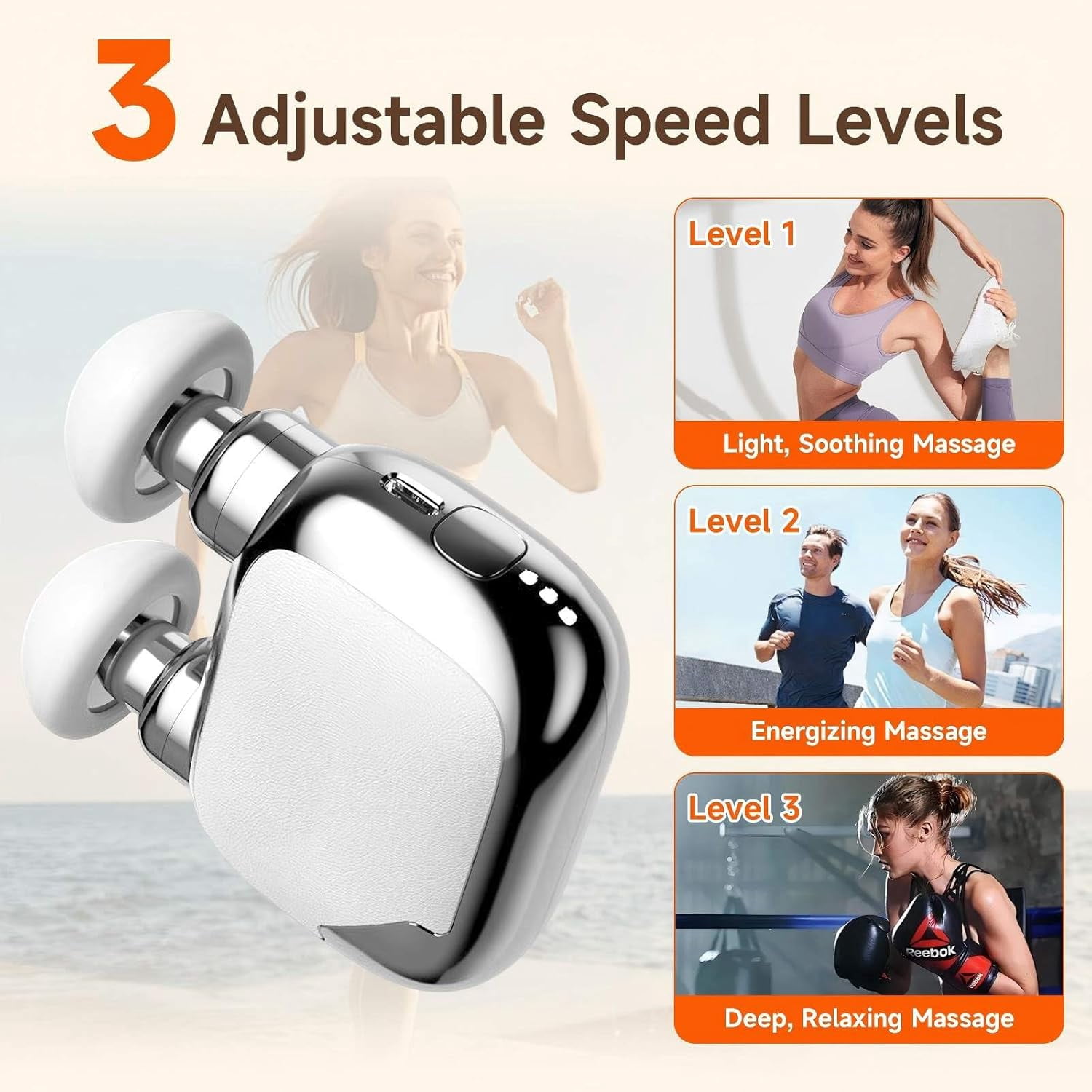 Dual-Head Mini Massage Gun, High-Power Portable Handheld Massager with 6 Heads