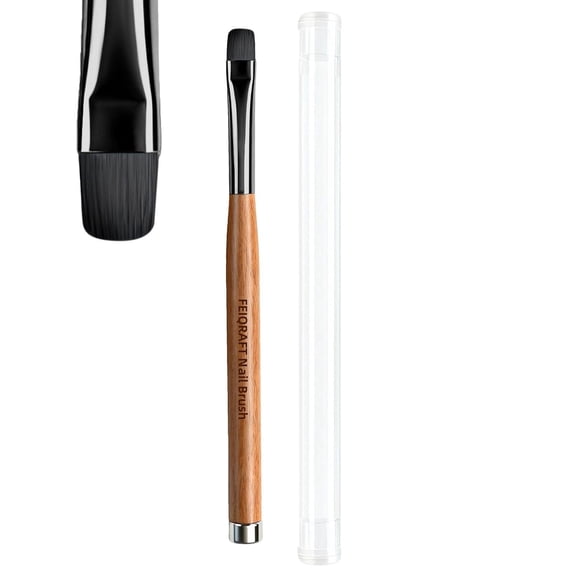 Dual-Head Nail Art Brush, French Tip Brush & Cat-Eye Magnet, DIY Nail Tools for Builder Gel & Acrylic Materials, with Wooden Handle