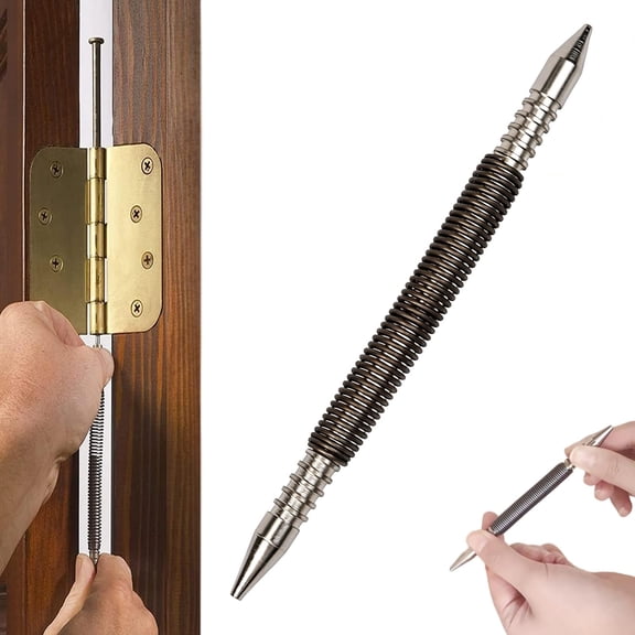 Dual Head Nail Setters with Spring Center Punch, Carbon Steel Punch for Wood Metal Glass
