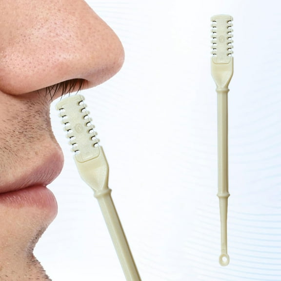 Dual-Head Nose Hair Scissors, Yellow A, 1 Pcnose Hair Clipper Manual Nose Hair Trimmer with 360 Rotating Cleaning Double Brush Head Nose Hair Clipper Available in 4 Colors, Easter Makeup Organizers
