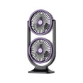 thumbnail image 1 of Dual Head Portable Fan, Adjustable Double Airflow, Three Speed Cooling Device, Strong Wind Circulation System, USB Rechargeable Table Fan, Home Office Camping Use, 1 of 6
