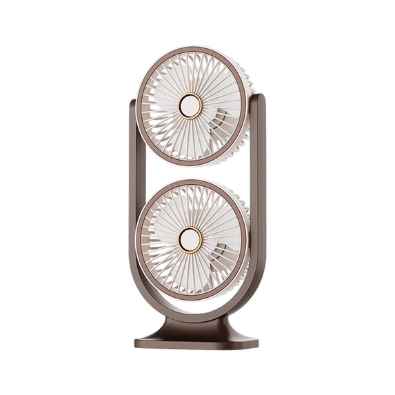 Dual Head Portable Fan, Adjustable Double Airflow, Three Speed Cooling Device, Strong Wind Circulation System, USB Rechargeable Table Fan, Home Office Camping Use