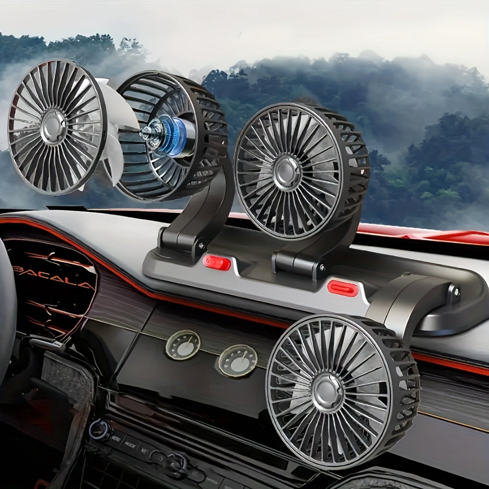 Dual Head Rear Car Fan with Super Powerful Cooling, Ultra-Quiet ...