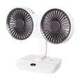 thumbnail image 1 of Dual Head Small Desk Fan, USB Portable Oscillating Table Fan with 4 Speed & LED Light Multi-Angle Rotation Quiet Mini Desktop Fan for Bedroom, Office, Camping, Car B, 1 of 7