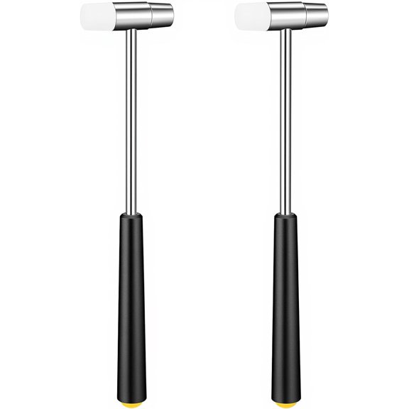 Dual Head Small Hammer 2 PCS Lightweight Mini Hammers 7.1 Inch Small Hammer Plastic & Metal Head Mallet for Watch Tuning Musical Instruments Jewelry Making Crafts Leather Home Project