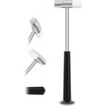 thumbnail image 1 of Dual Head Small Hammer, 7 Inches, Plastic Head and Metal Head, Black Plastic Grip, Double face Jewelry Mallet, Mini Hammer for Crafts, Watch, Tuning, Woodworking, Toys, DIY, Leather, Instruments, 1 of 5