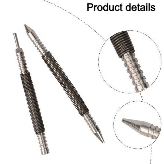 Dual Head Spring Nail Set Tool 3500 PSI Hammerless Punch With 1/16 And 1/32 Inch Tips For Wood Metal Glass Carpentry And Easy Hinge Pin Removal