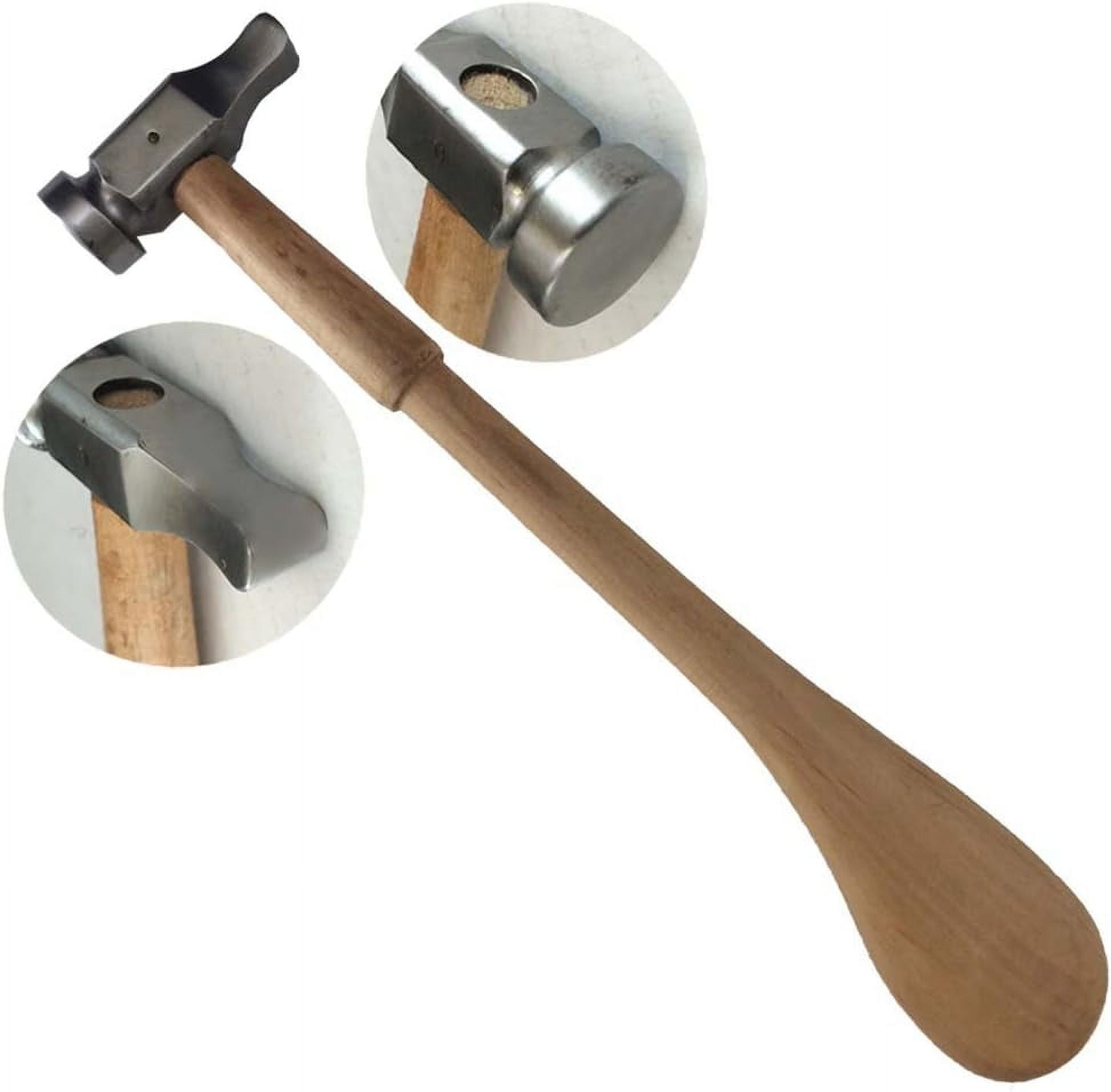 Dual Headed Chasing Hammer 3/4" Flat Circular Head With 3/8" Round