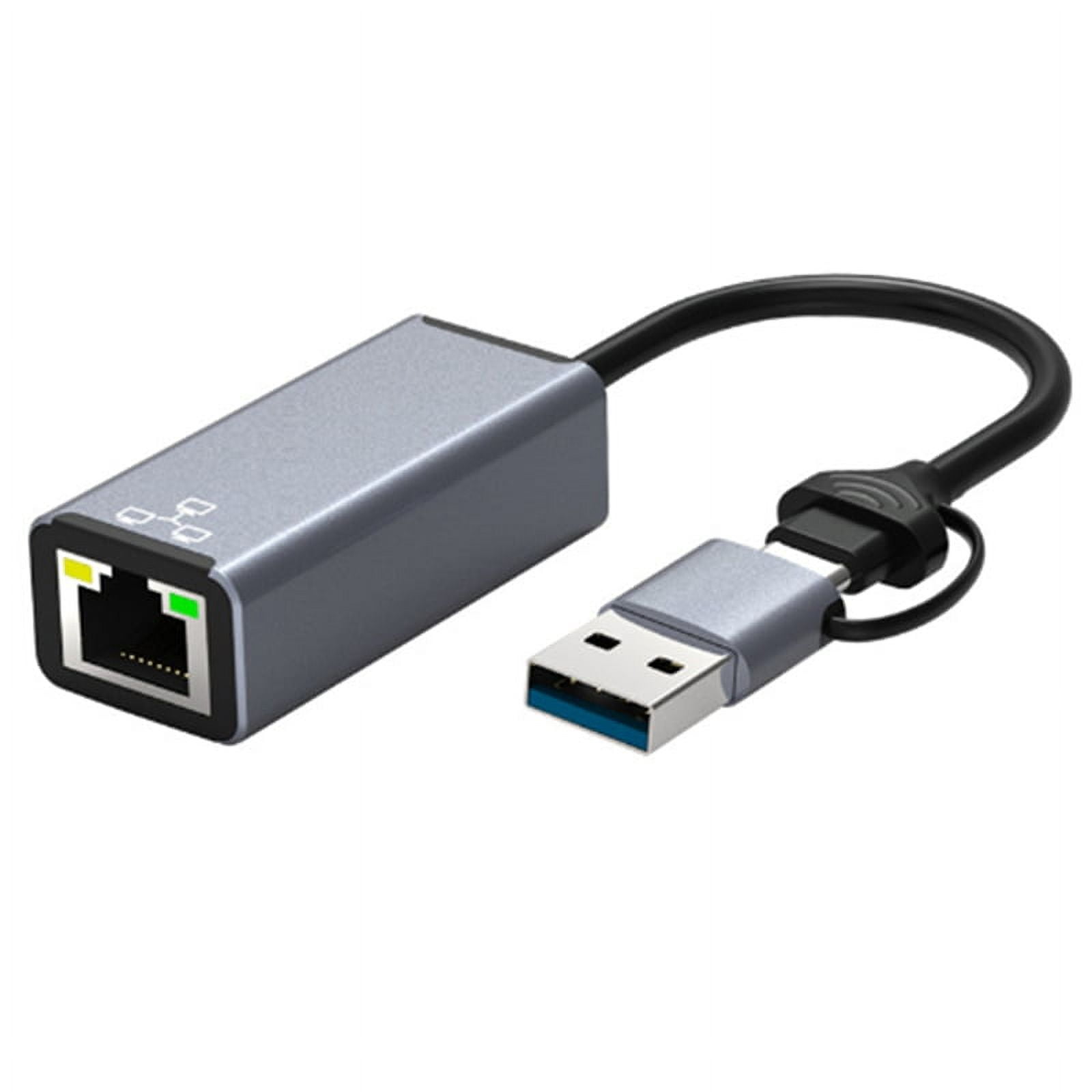 Dual Headed USB Type C Ethernet Adapter Network Card USB Type-C to RJ45 ...
