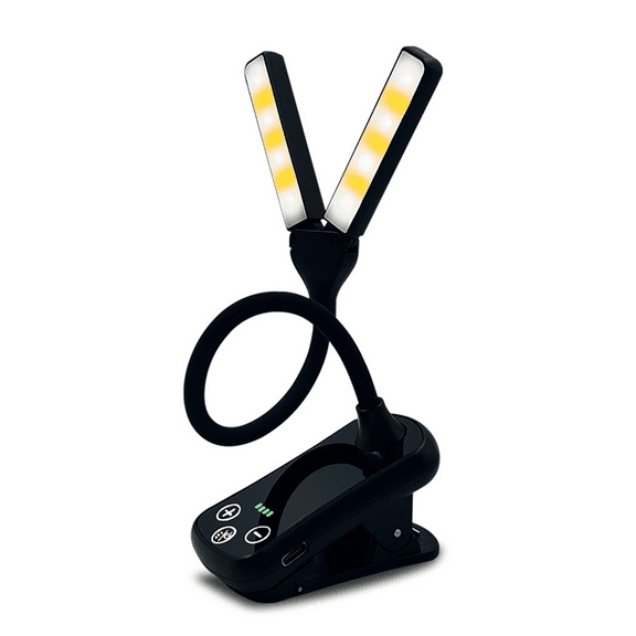 Dual Heads 14 LED Touch Control Reading Light with 8 Brightness USB Rechargeable Eye C y4524