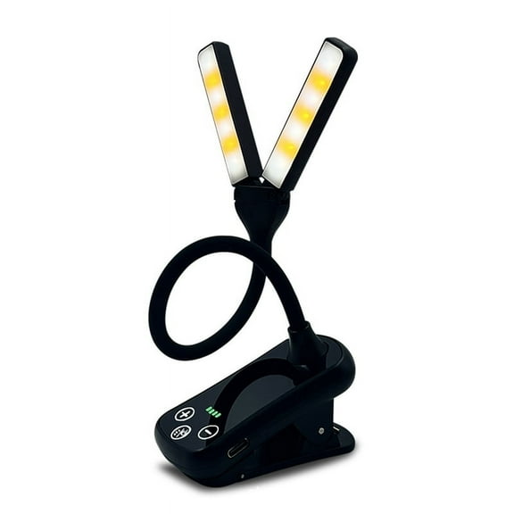 Dual Heads 14 LED Touch Control Reading Light with 8 Brightness USB Rechargeable Eye Care Book Light C