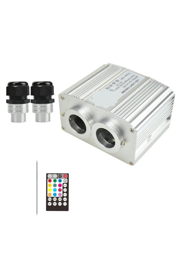 Dual Heads 28key Sound A-udio Remote&Bluetooth APP Smart Control RGBW 16W Twinkle LED Fiber Optic Star Ceiling DIY Light Engine ,Safe to Use
