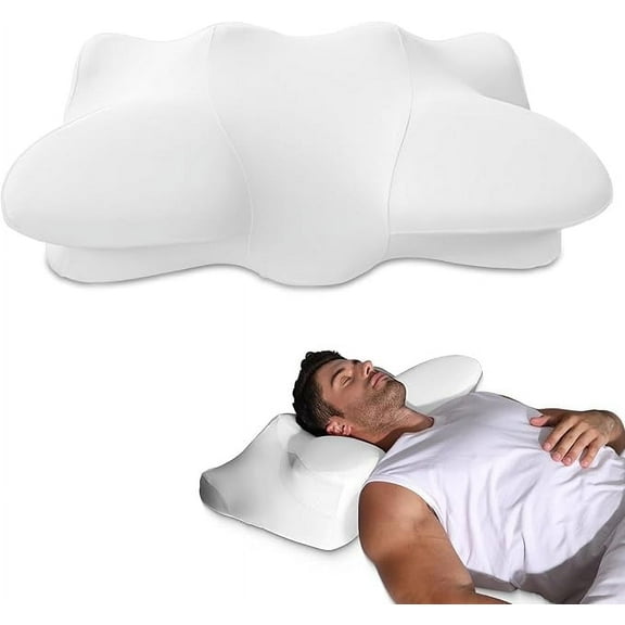 Orchidleaf Memory Foam Neck Pillow for Pain Relief, White,1 Count
