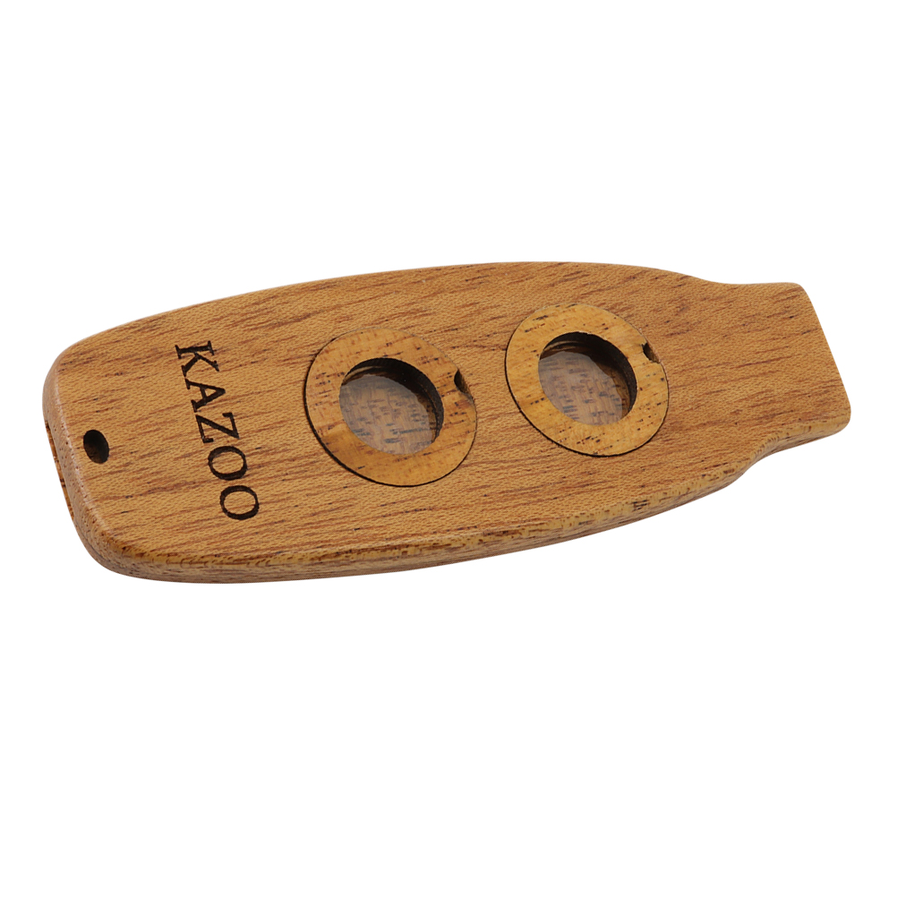 Dual Hole Kazoo Wood Kazoo Flute with Diaphragm for Performance