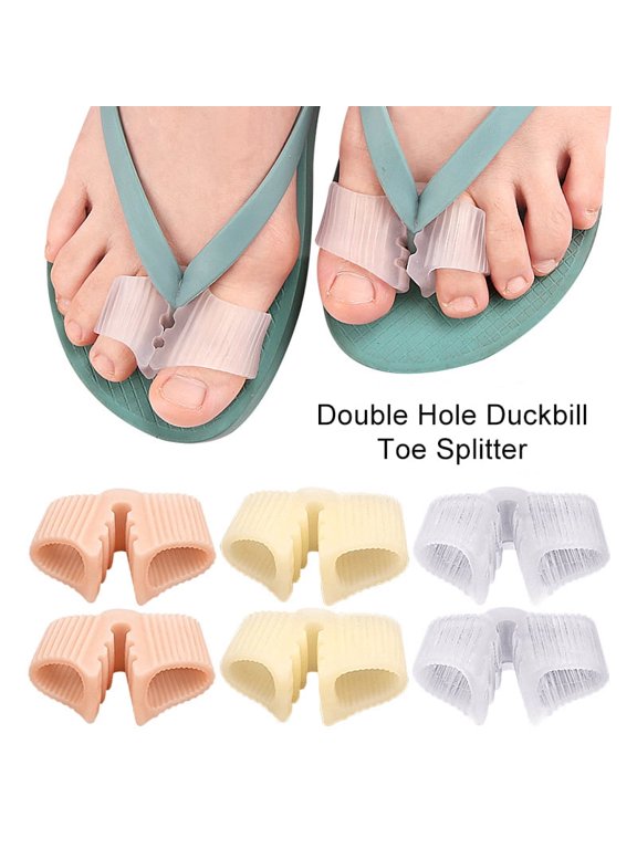 Dual-Hole Spiral Toe Separators, Duckbill Toe Spreading Pads for Flip Flops, Sandals & Thong Slippers Anti-Friction Foot Support, 3 Pairs