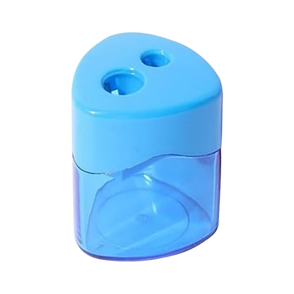 Dual Hole Triangle Pencil Sharpener with Lid Youngster Stationery, Portable Colorful Transparent Manual Sharpener, Practical Back-to-Campus Gift for Writing and Drawing